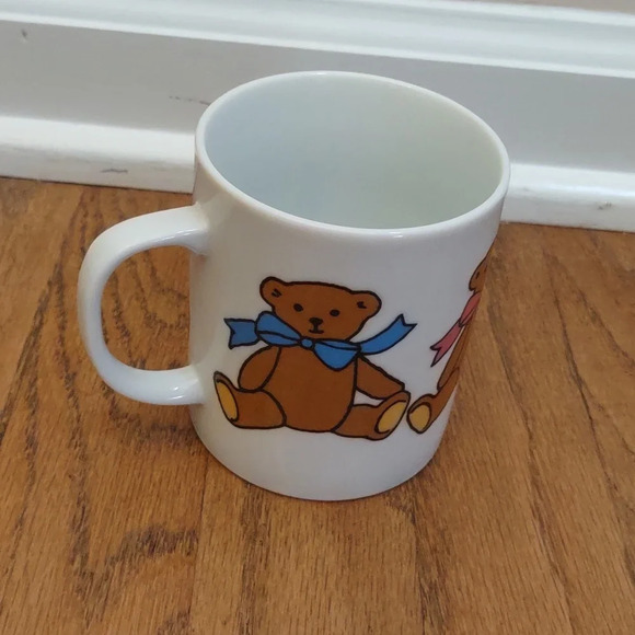 Vintage Japan Childs Porcelain Serving Set with Brown Bears with Bows - Picture 2 of 8